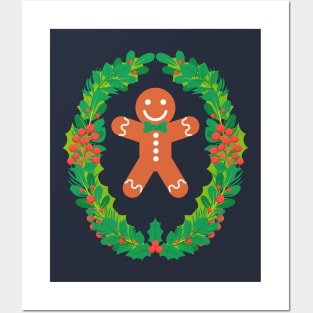 Gingerbread Man - Cookie Men Christmas Cute Cartoon Character Posters and Art